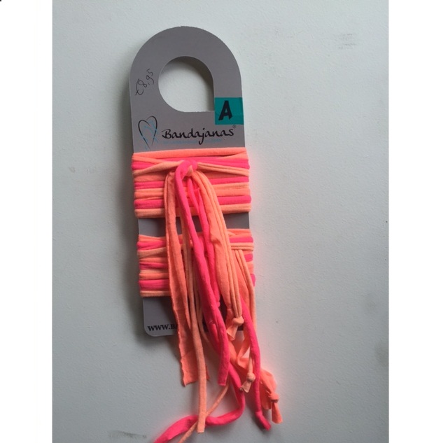 Bandajanas_banden_fluo_pink_oranje_slippers