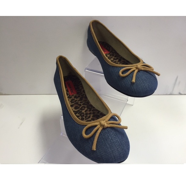 Flatjes_Ballerina_Denim_Cognac_Rebel
