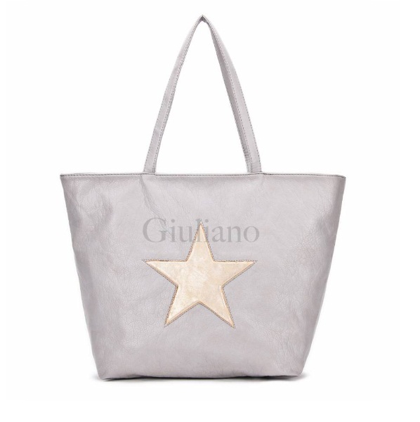 Giuliano_kunstlederen_shopper_met_ster_grijs_80041