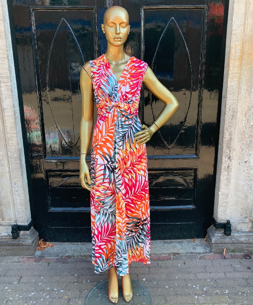 Tess_zomerjurk_rood_oranje_groen