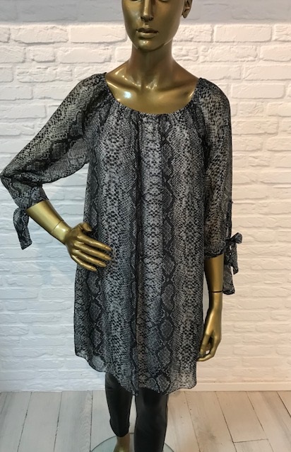 Tuniek_snakeprint_grijs_zwart