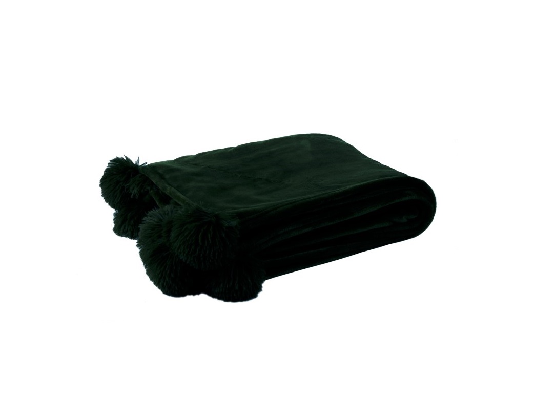 jline_jolipa_pluche_plaid_pompom_zwart