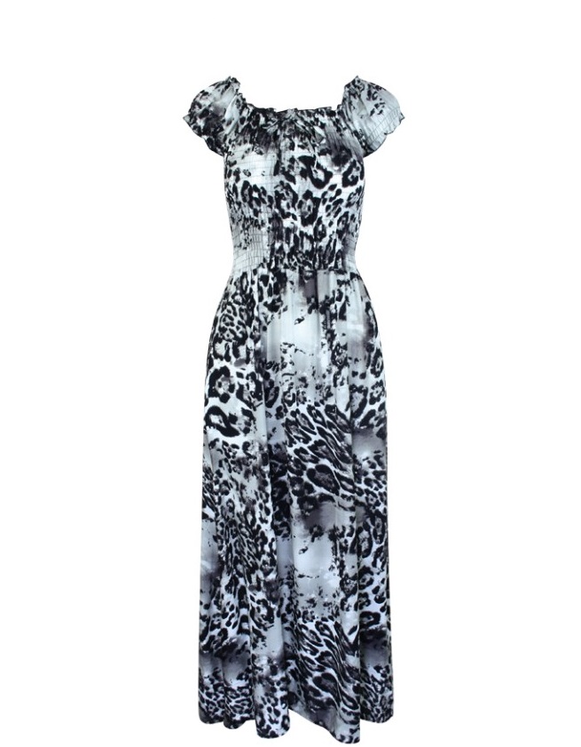 solar_jurk_lang_offshoulder_leopardprint_grijs