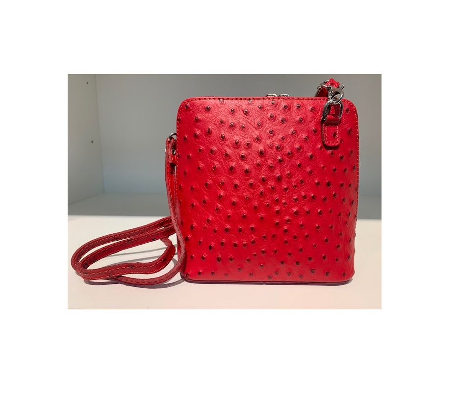 tasje_struisvogelprint_leer_rood