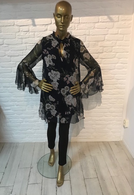 tuniek_bloemen_blauw_wijde_mouw_hanscon