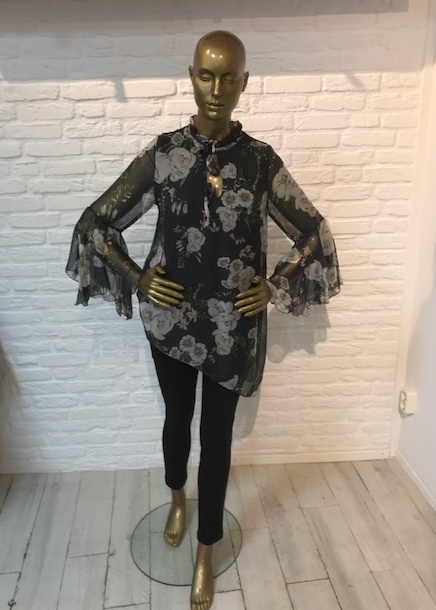 tuniek_bloemen_grijs_wijde_mouw_hanscon