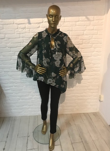 tuniek_bloemen_groen_wijde_mouw_hanscon