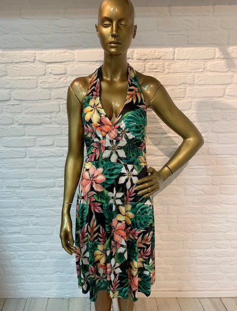 zomerjurk_dames_bloemen_zwart