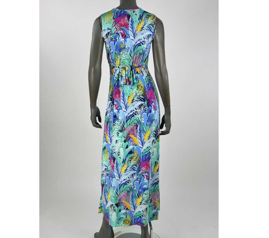zomerjurk_lang_blauw_bladmotief_2