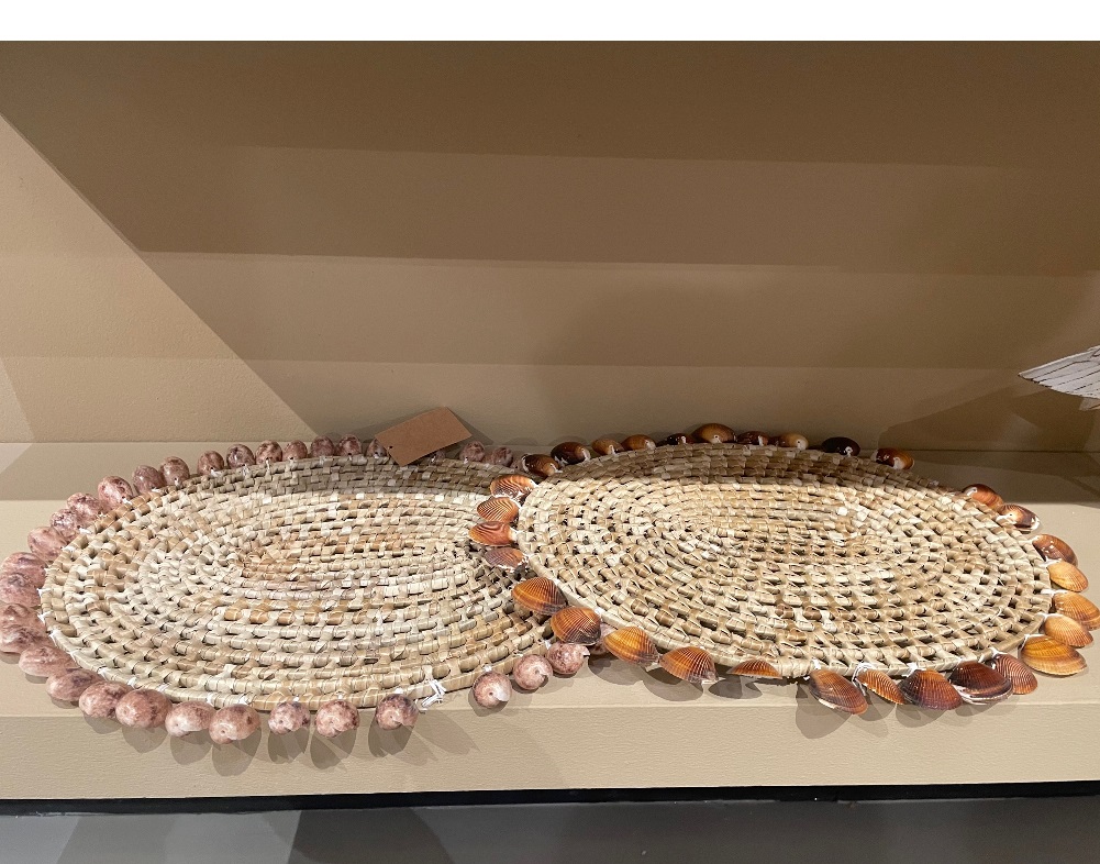 Placemat Pandan Naturel met Schelpen Ovaal Senequier Beauty