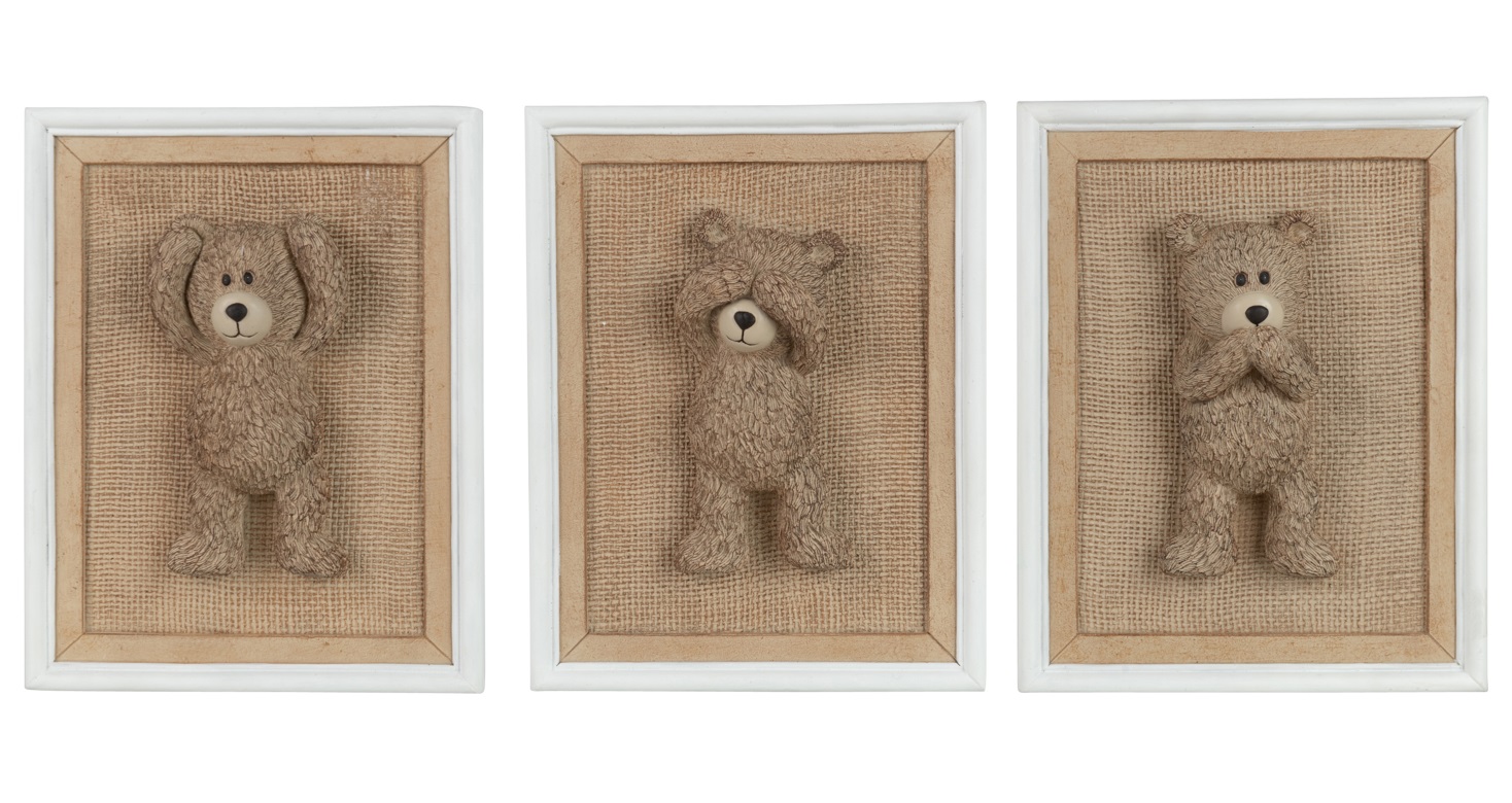 wanddecoratie_teddy_horen_zien_zwijgen