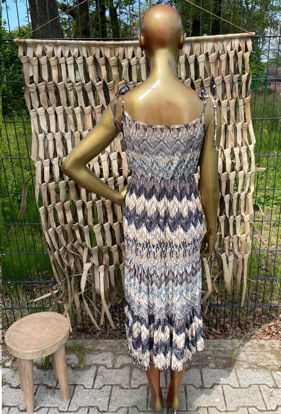 zomerjurk_Simone_zigzag_taupe_camel_beige_groen_2