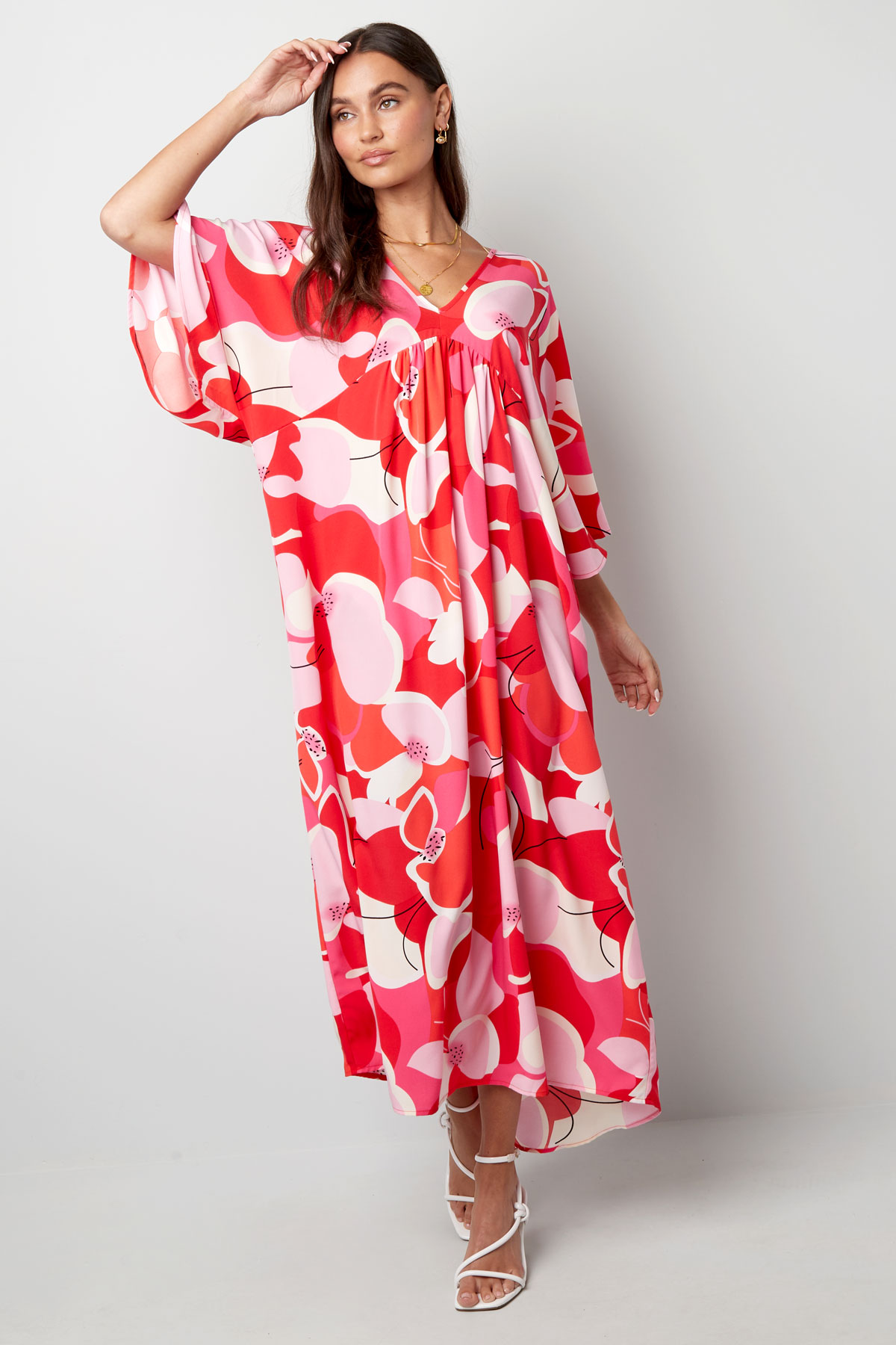zomerjurk_bloemen_rood_roze_wit_3