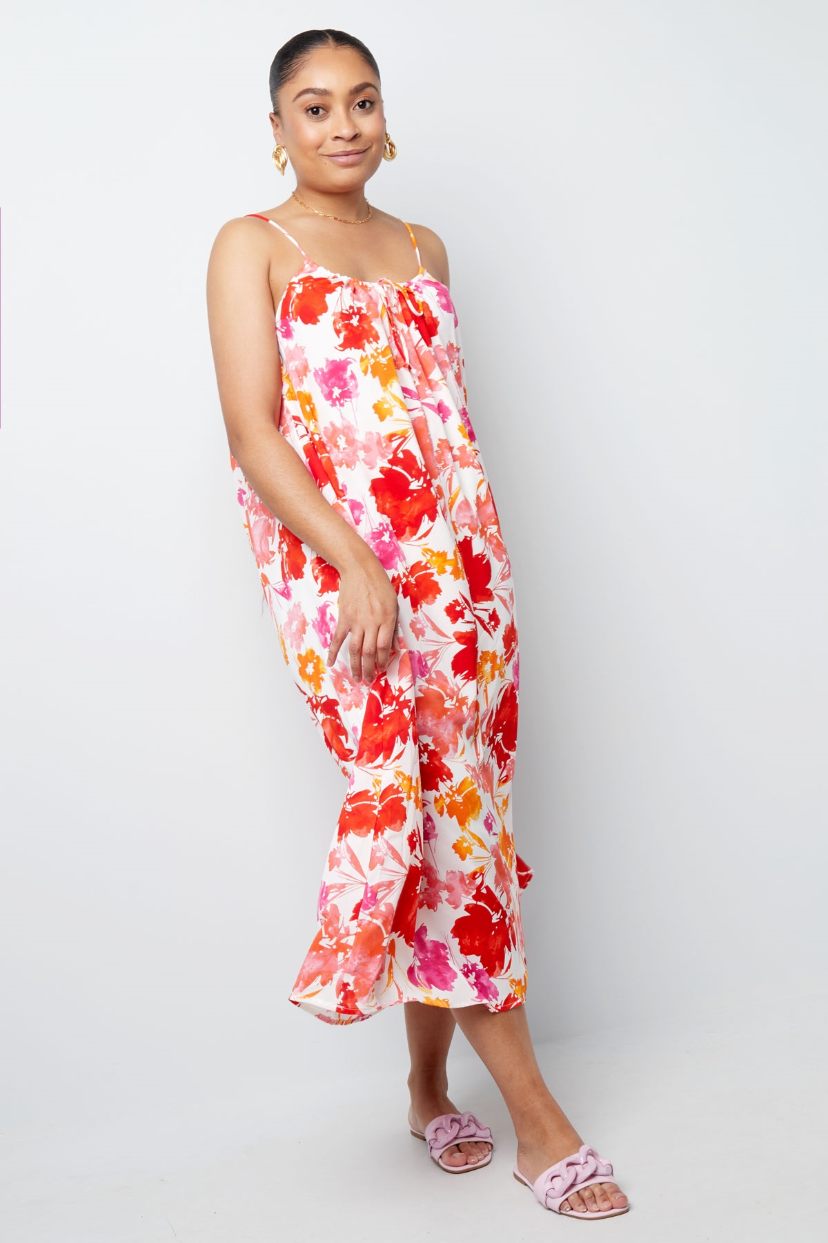 zomerjurk_spaghettibandjes_offwhite_roze_rood_oranje_2
