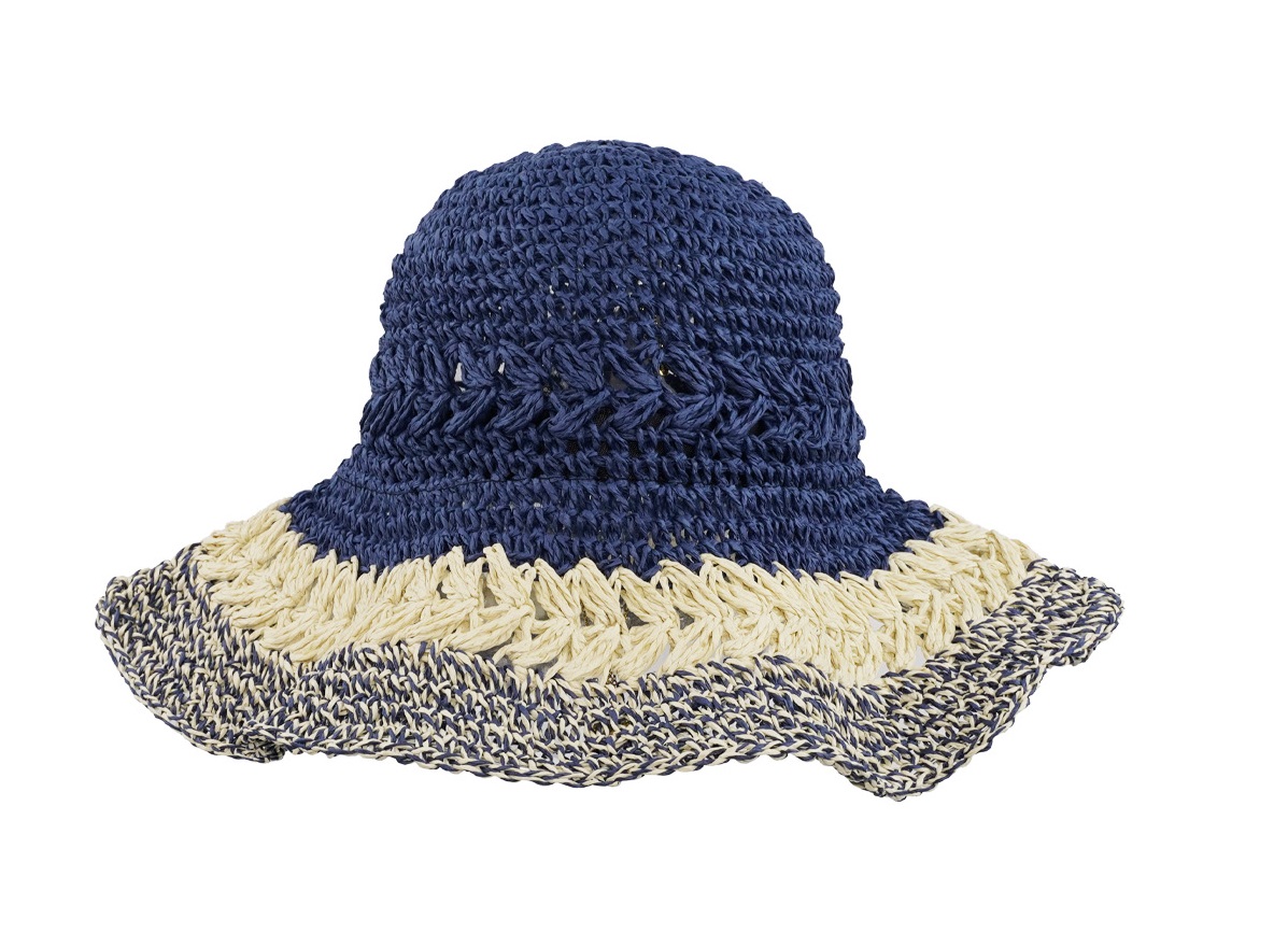 zomerhoed_marineblauw_beige